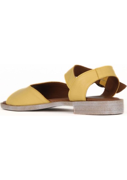 Sarı Deri Kadın Düz Sandalet 01WE2802 01WE2802 fırsatları