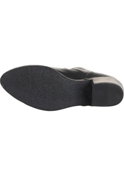 Siyah Deri Kadın Topuklu Bot 01WD1103 01WD1103 indirimleri