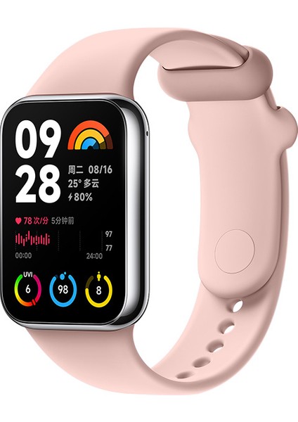 Xiaomi Mi Band 8 Pro / Xiaomi Mi Band 9 Pro Pembe ile Uyumlu Yedek Silikon Saat Kayışı (Yurt Dışından)