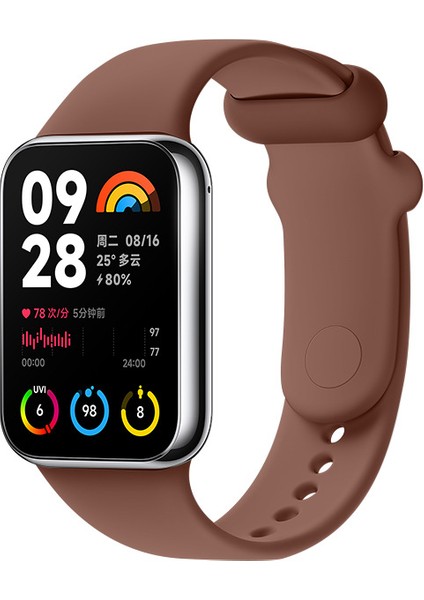 Xiaomi Mi Band 8 Pro / Xiaomi Mi Band 9 Pro Kahverengi ile Uyumlu Yedek Silikon Saat Kayışı (Yurt Dışından)