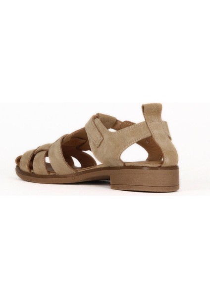 Kahverengi Açık Süet Kadın Topuklu Sandalet 01WE2200 01WE2200 fırsatları
