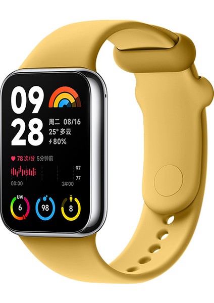Xiaomi Mi Band 8 Pro / Xiaomi Mi Band 9 Pro Sarı ile Uyumlu Yedek Silikon Saat Kayışı (Yurt Dışından)
