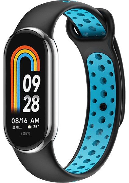 Xiaomi Mi Band 8 Siyah ve Mavi Için Yedek Kayış (Yurt Dışından)