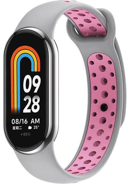 Xiaomi Mi Band 8 Gri ve Pembe Için Yedek Kayış (Yurt Dışından)