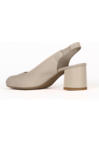 Bej Deri Kadın Topuklu Ayakkabı 01WE5701 01WE5701 fırsatları