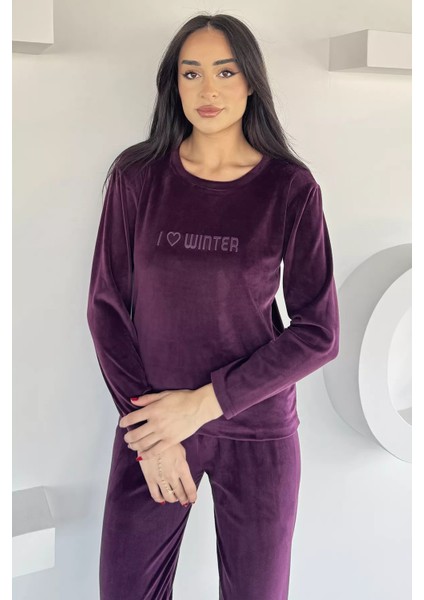 Kadın Kadife Sweat Pantolon Ikili Takım P-00018487 modelleri