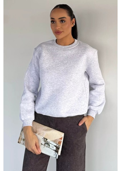 Kadın Bisiklet Yaka Üç Iplik Şardonlu Sweatshirt P-00018595 fiyatları