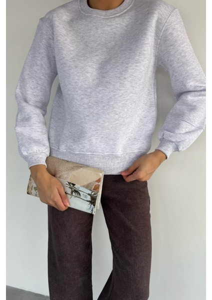 Kadın Bisiklet Yaka Üç Iplik Şardonlu Sweatshirt P-00018595 modelleri