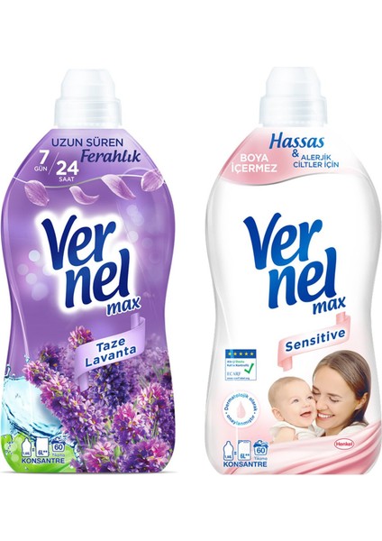 Max Kons.çam.yumuşatıcı 1440 ml Lavanta ve Sensitive 2 Li