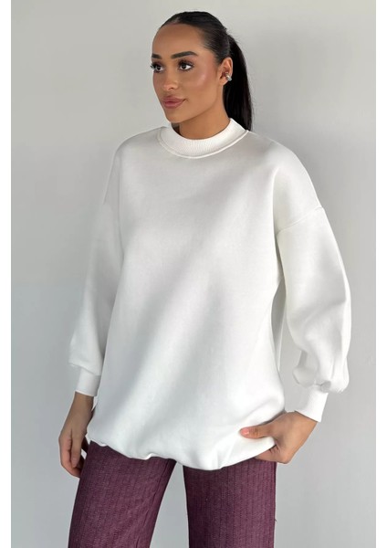 Kadın Dik Yaka Üç Iplik Şardonlu Oversize Sweatshirt P-00018580 modelleri