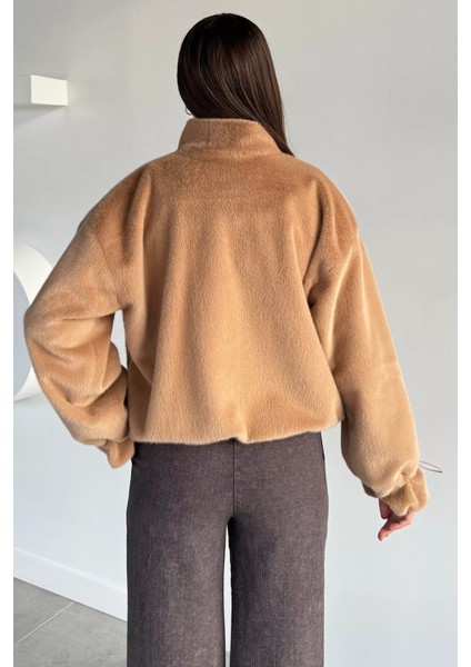 Kadın Astarlı Fermuarlı Peluş Ceket P-00018646 fırsatları