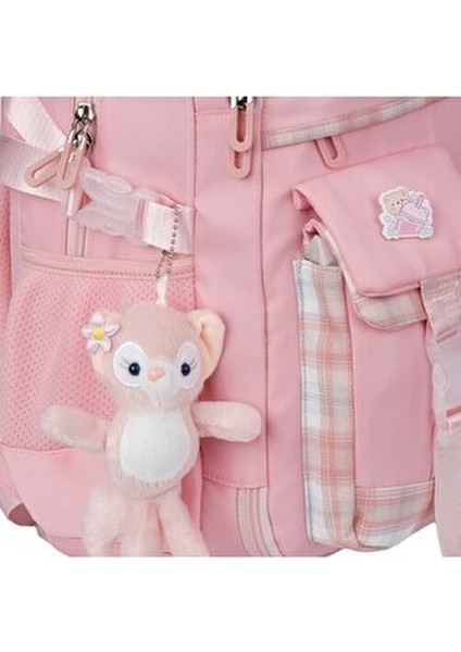 Kız Çocuk İlkokul Sırt Çantası Dayanıklı ve Geniş İç Hacim Pembe 38x28x13 cm