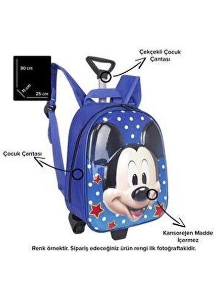 Miky Tekerlekli Çocuk Sırt Çantası Pembe Minnie Mouse Tasarımlı 30 cm Yükseklik fırsatları