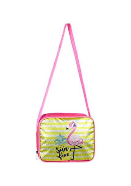 Simli Flamingo Beslenmeli Ilkokul Çanta Seti