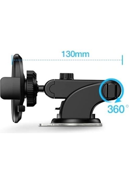 Buffer® 360 Derece Dönen Torpido Üstü Uzunluk Ayarlamalı Vantuzlu Teleskopik Araç Telefon Tutucu modelleri