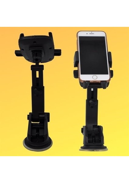 Buffer® 360 Derece Dönen Torpido Üstü Uzunluk Ayarlamalı Vantuzlu Teleskopik Araç Telefon Tutucu