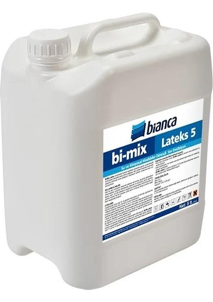 Bi-Mix Latex-5 Su ve Kimyasal Maddelere Dirençli Sıvı Emülsiyon 5 Lt
