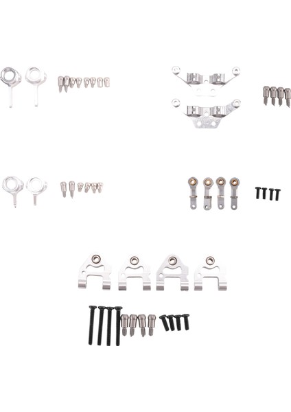 Metal Yükseltilmiş Parçalar Direksiyon Kupası Salıncak Kolu Amortisör Plaka Seti Wltoys P929 P939 K969 K979 K989 K999 1/28 Rc Araba, Gümüş (Yurt Dışından)