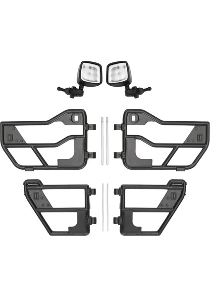 Rc Araba Plastik Boru Kapılar ve Dikiz Aynası 1:10 Rc Paletli Araba Eksenel SCX10 90046 Jeep Wrangler Sert Gövde Kabuğu Için (Yurt Dışından)