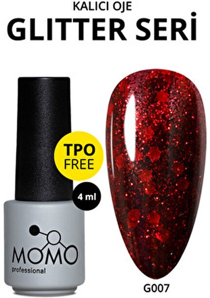 Glitter Oje G007 Kırmızı Parıltılı 4 ml Profesyonel Kullanım İçin Uygun indirimleri