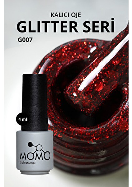 Glitter Oje G007 Kırmızı Parıltılı 4 ml Profesyonel Kullanım İçin Uygun