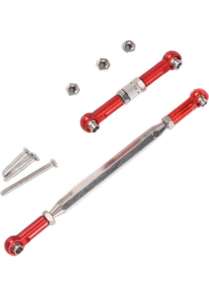 Metal Ayarlanabilir Direksiyon Bağlantısı Servo Bağlantı Çekme Çubuğu Gergisi Mn D90 D99 Mn-90 Fj-45 1/12 Rc Araba Tırmanma Aracı, Kırmızı (Yurt Dışından)
