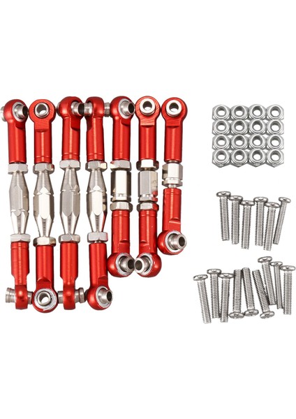 Wltoys 144001 1/14 Rc Araba Yedek Parçaları Metal Bağlantı Servo Çekme Çubuğu Direksiyon Bağlantı Çubuğu Seti, Kırmızı (Yurt Dışından)