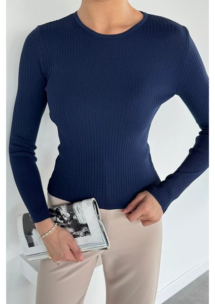 Kadın Bisiklet Yaka Fitilli Triko Kazak P-00018490 fiyatları