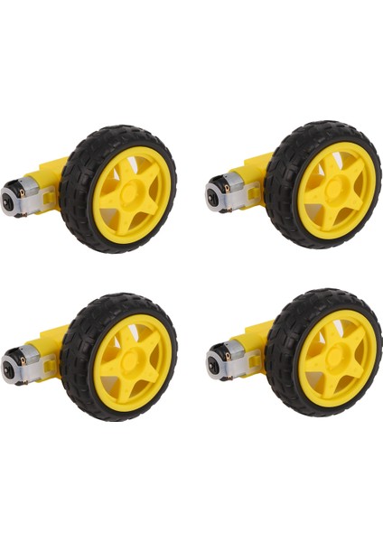 4 Adet Dc Elektrik Motoru + Plastik Tt Motor Lastik Tekerlek Çift Şaft Dişli Motoru Tt Şanzıman Motoru Arduino Akıllı Araba Için (Yurt Dışından) fiyatları