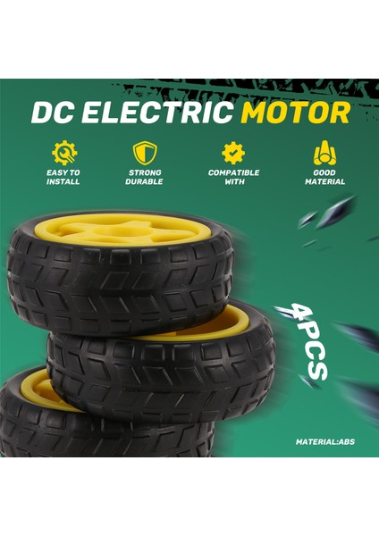 4 Adet Dc Elektrik Motoru + Plastik Tt Motor Lastik Tekerlek Çift Şaft Dişli Motoru Tt Şanzıman Motoru Arduino Akıllı Araba Için (Yurt Dışından) fırsatları