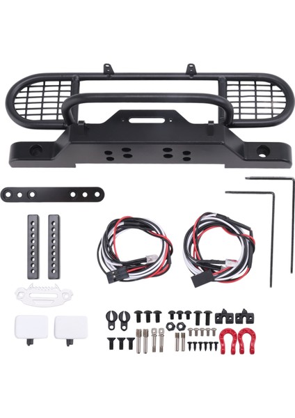 Trx4 Metal Ön Camel Trophy Tamponu Işıklı 1/10 Rc Paletli Araba Traxxas Trx4 Trx-4 Defender Için (Yurt Dışından)