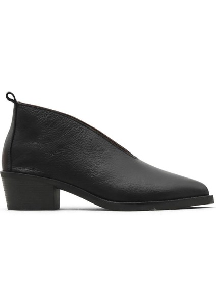 Siyah Deri Kadın Topuklu Bot 01WD4004 01WD4004