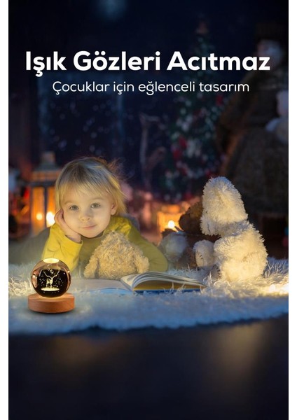 Ahşap Tabanlı Geyik Figürlü LED Işıklı Küre fiyatları