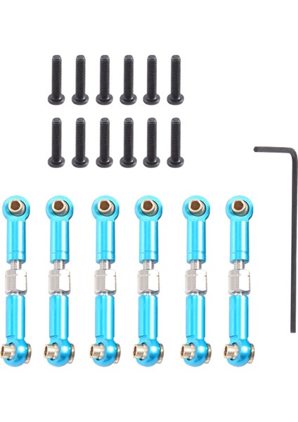 6 Adet Ayarlanabilir Metal Bağlantı Çekme Çubuğu Ön/arka Servo Bağlantısı Wltoys A949 A959 A969 A979 K929 Rc Araba Yükseltme Yedek Parçası, Mavi (Yurt Dışından)