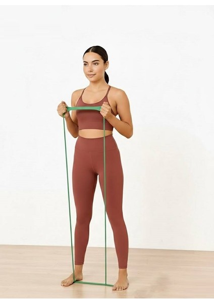 Resistance Powerband 45 mm Latex Güç Bandı Yüksek Sert Direnç Lastiği Pilates Aerobik Squat Yeşil modelleri