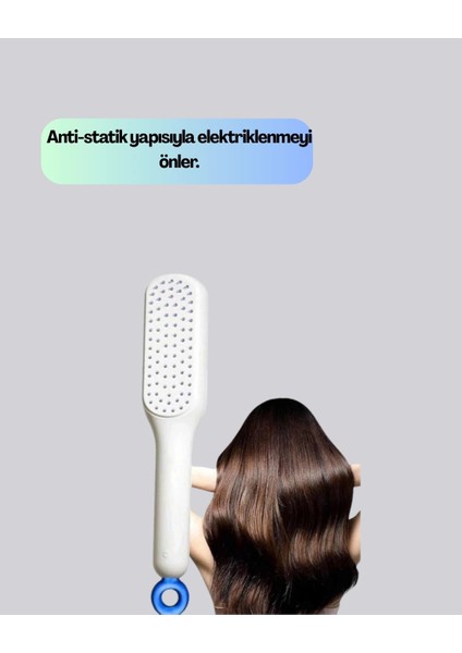 Buğz Kendini Temizleyen Ergonomik Saç Tarağı – Abs Gövde, Silikon Diş indirimleri
