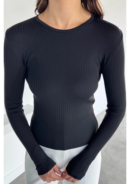 Kadın Bisiklet Yaka Fitilli Triko Kazak P-00018490 fiyatları