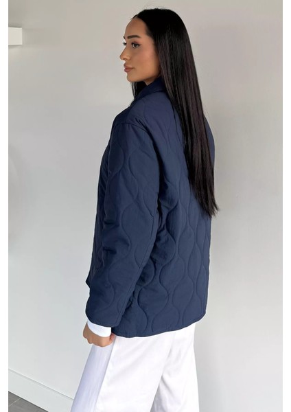 Kadın Suyolu Desenli Iç Astarlı Ön Düğmeli Mont P-00018614 fırsatları