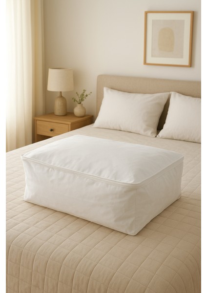 6'lı Beyaz Büyük Baza Altı & Çekyat Tipi Tela Hurç 65X45X22 cm – Fermuarlı Saklama ve Düzenleme Hurc fiyatları