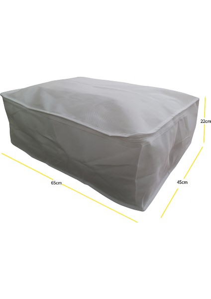 6'lı Beyaz Büyük Baza Altı & Çekyat Tipi Tela Hurç 65X45X22 cm – Fermuarlı Saklama ve Düzenleme Hurc modelleri