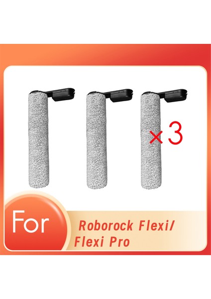Roborock Flexi/flexi Pro Islak ve Kuru Elektrikli Süpürgeler Için 3 Adet Ana Silindir Fırça Yedek Silindir Fırça (Yurt Dışından)