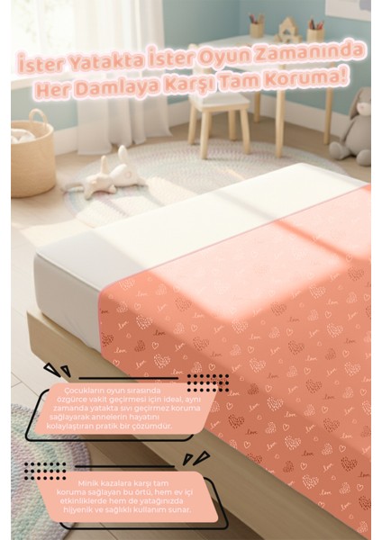 Proof Sıvı Geçirmez 140X140 cm Bebek Çocuk Oyun Etkinlik Aktivite Beslenme Örtüsü Love