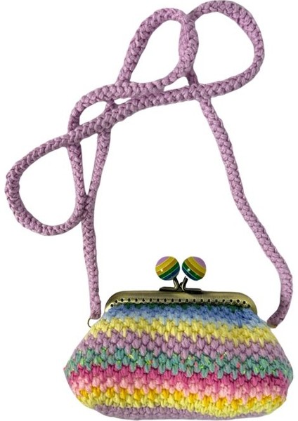 4246 El Örgüsü Gökkuşağı Model Mini Çapraz Çanta