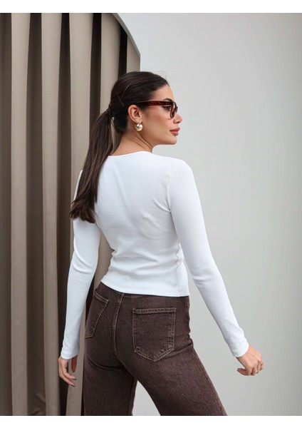 Uzun Kol Ön Çıtçıtlı Bluz indirimleri