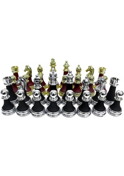Satranç Taşı Zamak Polyester Bordo Siyah modelleri