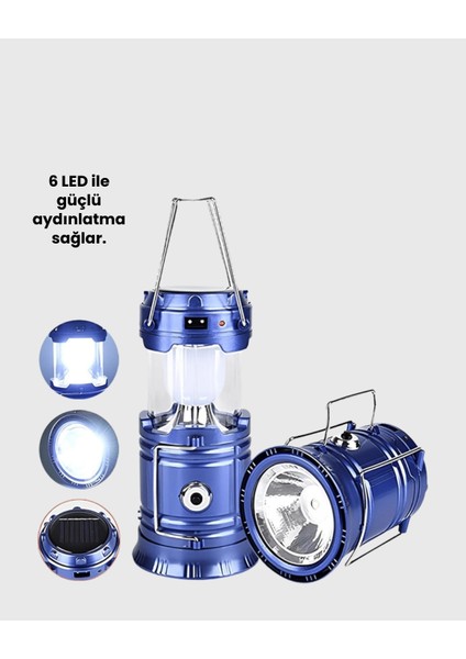 Buğz Güneş Enerjili Kızaklı Şarjlı Büyük Boy Kamp Feneri – USB Çıkışlı, Katlanabilir, Çok Fonksiyonlu modelleri