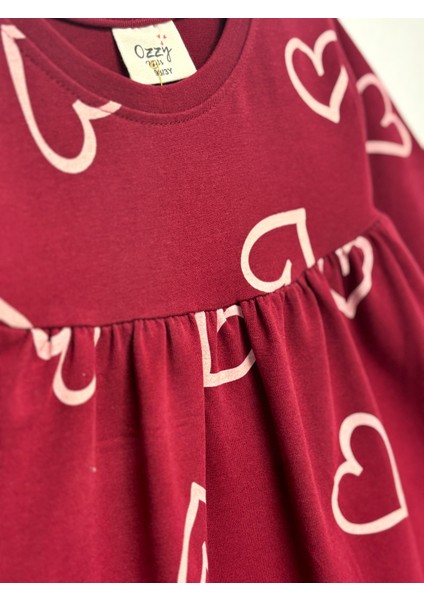 Kız Çocuk Kalp Desenli Elbise fiyatları