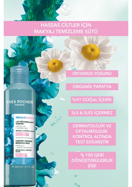 Makyaj Temizleme Sütü-Hassas Cilt-Pure Algue Sensitive Yatıştırıcı Botanik Kompleks 200ML indirimleri