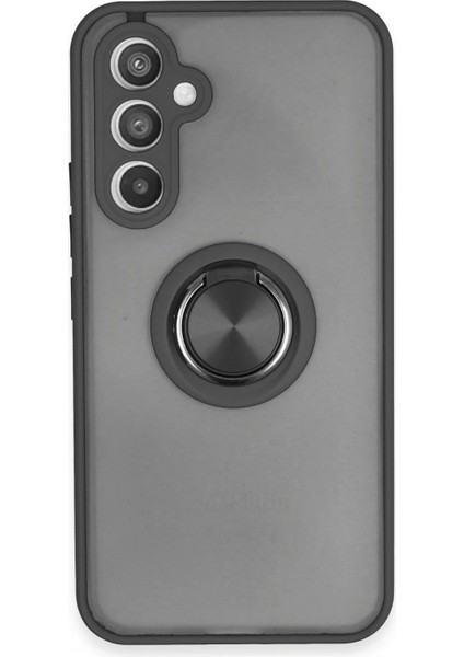 Samsung Galaxy A34 5g Kılıf Montreal Yüzüklü Silikon Kapak - Siyah