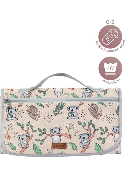 Bebek Alt Açma Bakım Çantası Organizerli Anne Bebek Yenidoğan Değiştirme Minderi Bej Koala fiyatları